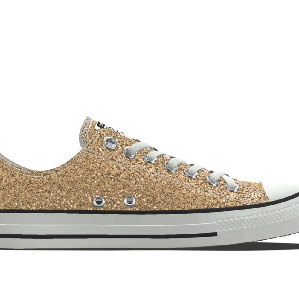 Converse custom gold kids tennis shoes. Size 1.
